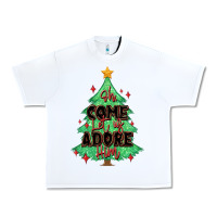 White oh come let us adore him christmas tree Urban Heavy Tee - MaliasSmallBusiness