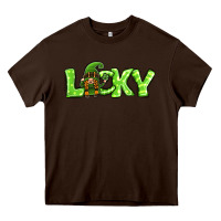 Chocolate Brown St Patricks Day Lucky Gnome Heavy Core Tee - Jasminsmagicworld