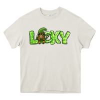 Cream St Patricks Day Lucky Gnome Heavy Core Tee - Jasminsmagicworld