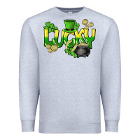 Heather Grey Lucky St. Patrick's Day Premium Sweatshirt - HowdyJamesFarm