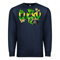Navy Lucky St. Patrick's Day Premium Sweatshirt - HowdyJamesFarm
