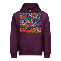 Mauve Wine african ankara zebra seamless pattern Urban Hoodie - BundleAndBundleShop