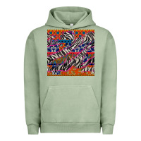 Pigment Oil Green african ankara zebra seamless pattern Urban Hoodie - BundleAndBundleShop