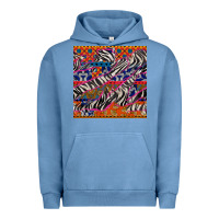 Pigment Pebble Blue african ankara zebra seamless pattern Urban Hoodie - BundleAndBundleShop