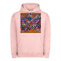 Pigment Salmon african ankara zebra seamless pattern Urban Hoodie - BundleAndBundleShop