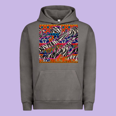 African Ankara Zebra Seamless Pattern Urban Hoodie Designed By Bundleandbundleshop
