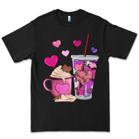 Black valentines day heart coffe Premium Tee - AdoDesignShop