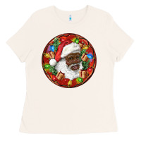 Bone Black Santa Christmas Ladies Tee - RanaPortraitStore