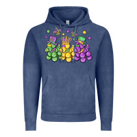 Vintage Denim mardi gras bead dogs Vintage Hoodie - MaliasSmallBusiness