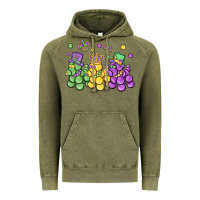Vintage Olive mardi gras bead dogs Vintage Hoodie - MaliasSmallBusiness