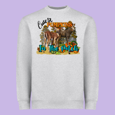 Fall Cutest Pumpkin In The Patch Deer Heavyweight Sweatshirt Designed By Lillyallendesigns