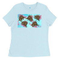 Baby Blue dinosaur stegosaurus sippy cup Ladies Tee - Artiststas