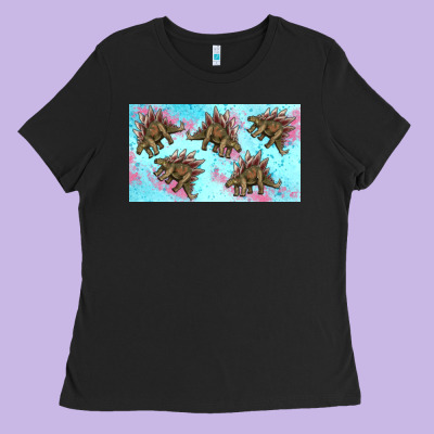 Dinosaur Stegosaurus Sippy Cup Ladies Tee Designed By Artiststas