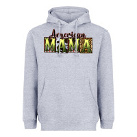 Heather Grey American Mama  Mother's Day Heavyweight Hoodie - CowGirlArtShop
