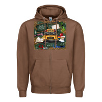 Chestnut school bus back to school Zipper Hoodie - texasbilliewilder