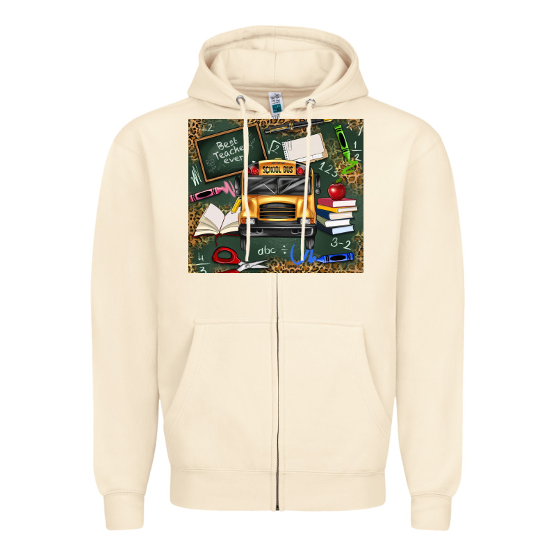 School Bus Back To School Zipper Hoodie by texasbilliewilder | Teevron