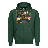 Sports Green school bus back to school Zipper Hoodie - texasbilliewilder
