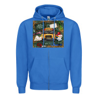 True Royal school bus back to school Zipper Hoodie - texasbilliewilder