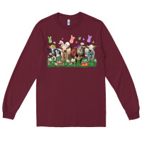 Burgundy easter cow Long Sleeve Tee - LillyAllenDesigns