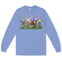 Colony Blue easter cow Long Sleeve Tee - LillyAllenDesigns