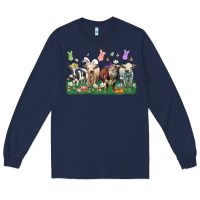 Navy easter cow Long Sleeve Tee - LillyAllenDesigns