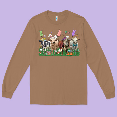 Easter Cow Long Sleeve Tee Designed By Lillyallendesigns