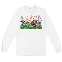 White easter cow Long Sleeve Tee - LillyAllenDesigns