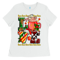 White love with coffee cup and christmas lights Ladies Tee - AdoDesignShop