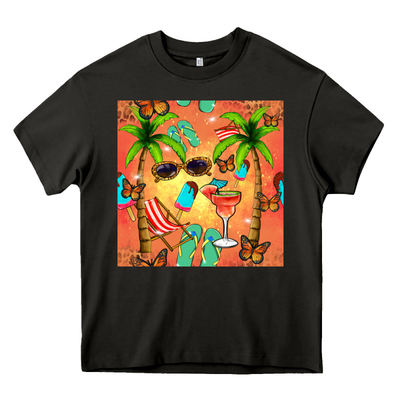 Summer Slipper And Cocktail Seamless Pattern Heavy Core Tee by BundleAndBundleShop | Teevron