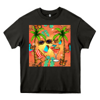 Asphalt summer slipper and cocktail seamless pattern Heavy Core Tee - BundleAndBundleShop