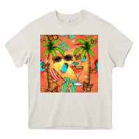 Cream summer slipper and cocktail seamless pattern Heavy Core Tee - BundleAndBundleShop