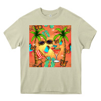Mossy summer slipper and cocktail seamless pattern Heavy Core Tee - BundleAndBundleShop