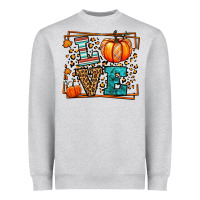 Heather Grey Fall Autumn Leopard Love Pumpkin Heavyweight Sweatshirt - LillyAllenDesigns