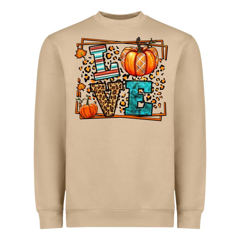 Fall Autumn Leopard Love Pumpkin Heavyweight Sweatshirt by LillyAllenDesigns | Teevron