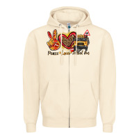 Sandshell peace love school bus Zipper Hoodie - texasbilliewilder
