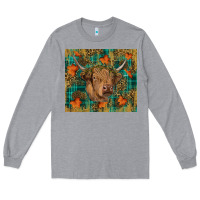 Heather Grey Western Fall Cow Long Sleeve Tee - RanaPortraitStore