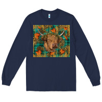 Navy Western Fall Cow Long Sleeve Tee - RanaPortraitStore
