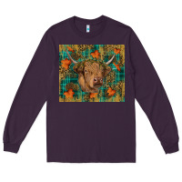 Plum Western Fall Cow Long Sleeve Tee - RanaPortraitStore