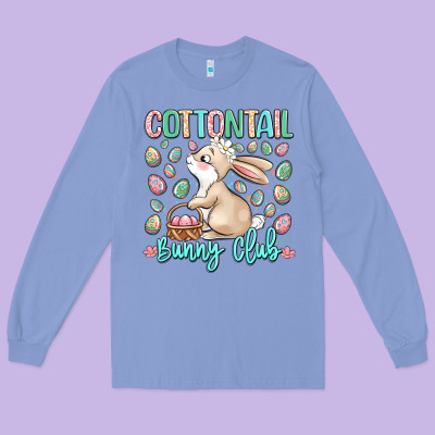 Cottontail Bunny Club Long Sleeve Tee Designed By Lillyallendesigns