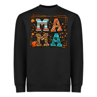 Black Fall Autumn Leopard Mama Heavyweight Sweatshirt - LillyAllenDesigns