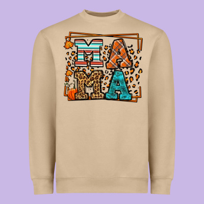 Fall Autumn Leopard Mama Heavyweight Sweatshirt Designed By Lillyallendesigns