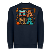 Navy Fall Autumn Leopard Mama Heavyweight Sweatshirt - LillyAllenDesigns