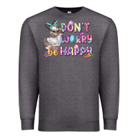 Charcoal Heather Don't worry be happy Easter Premium Sweatshirt - CowGirlArtShop