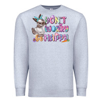 Heather Grey Don't worry be happy Easter Premium Sweatshirt - CowGirlArtShop