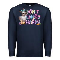 Navy Don't worry be happy Easter Premium Sweatshirt - CowGirlArtShop