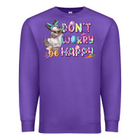 Purple Don't worry be happy Easter Premium Sweatshirt - CowGirlArtShop
