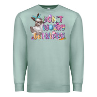 Seafoam Don't worry be happy Easter Premium Sweatshirt - CowGirlArtShop