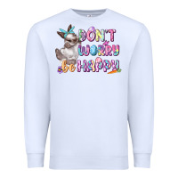 White Don't worry be happy Easter Premium Sweatshirt - CowGirlArtShop