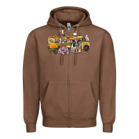 Chestnut farm animals school bus Zipper Hoodie - texasbilliewilder