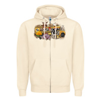 Sandshell farm animals school bus Zipper Hoodie - texasbilliewilder